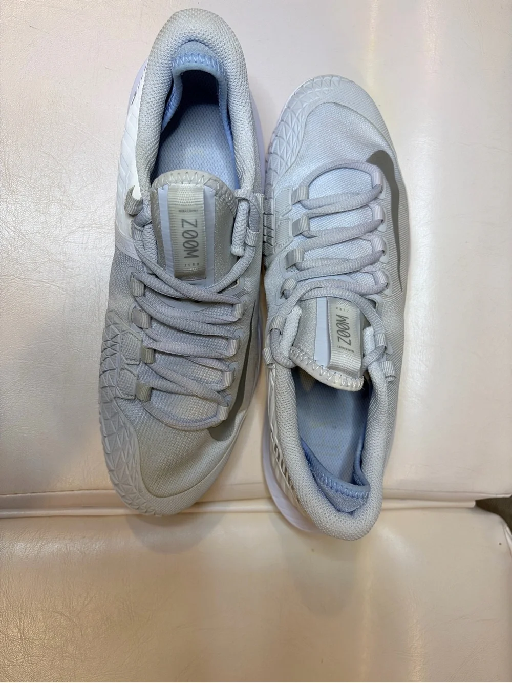 Nike White and Light Blue Low-Top Athletic Sneakers